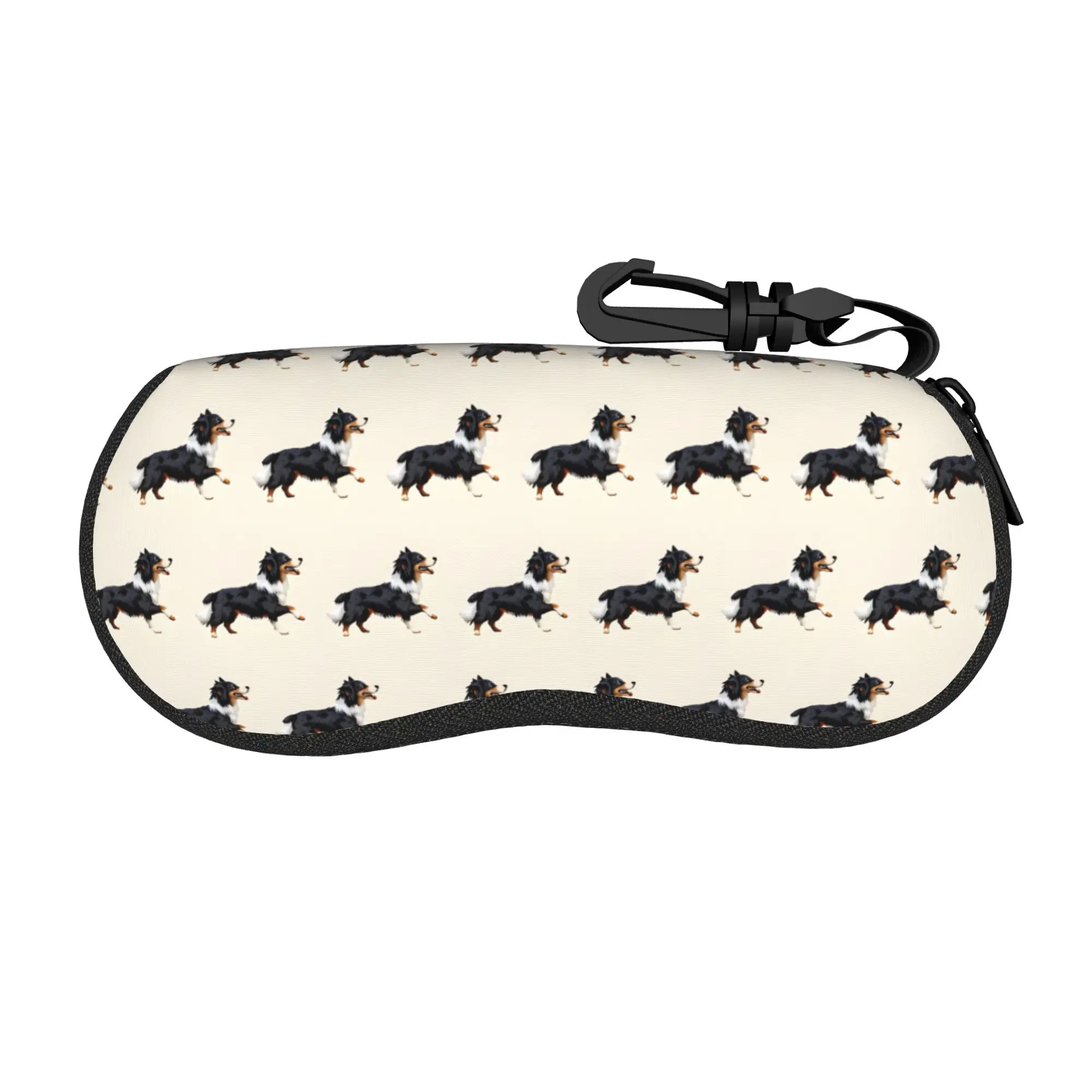 Cartoon Border Collie puppy dog Glasses Case Women Protective Accessories  Sunglasses Protector Protector Eye Contacts Case