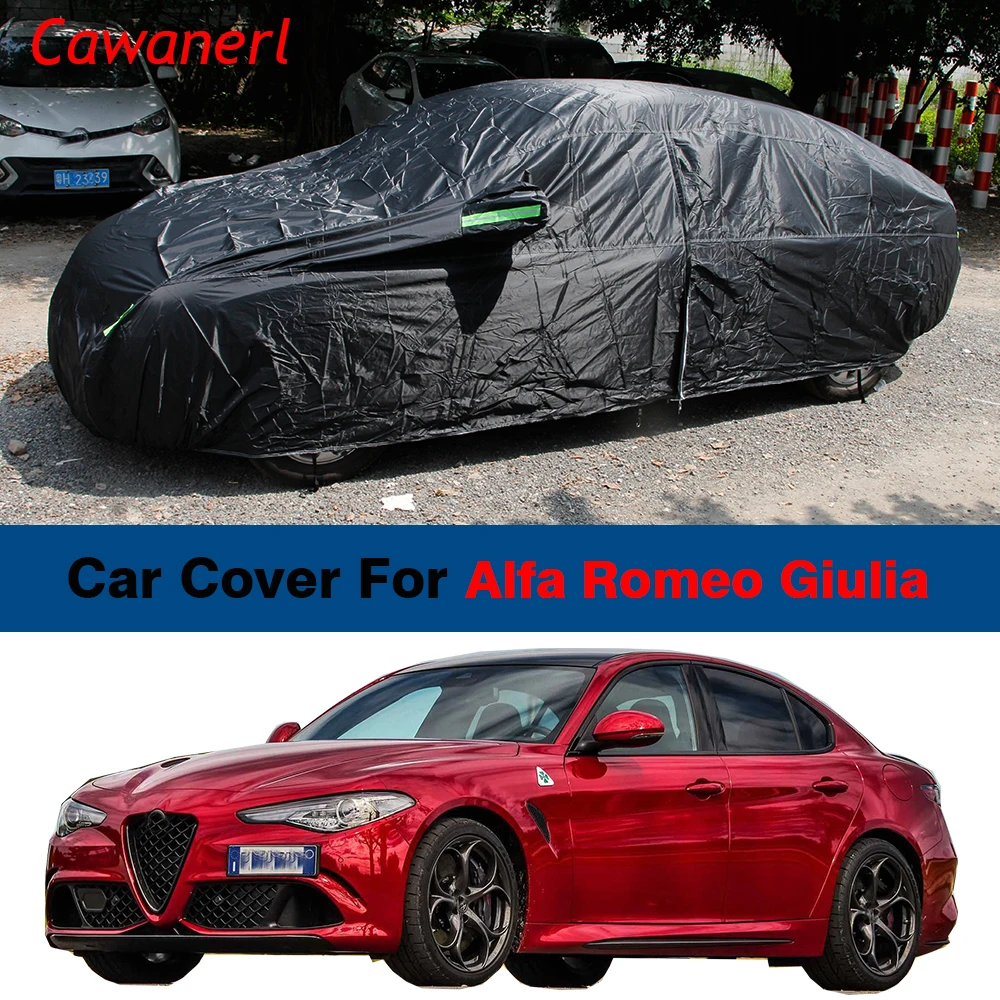 

Waterproof Full Car Cover Summer Anti UV Sun Winter Snow Rain Dust Prevent Auto Cover For Alfa Romeo Giulia (952) 2015-2023