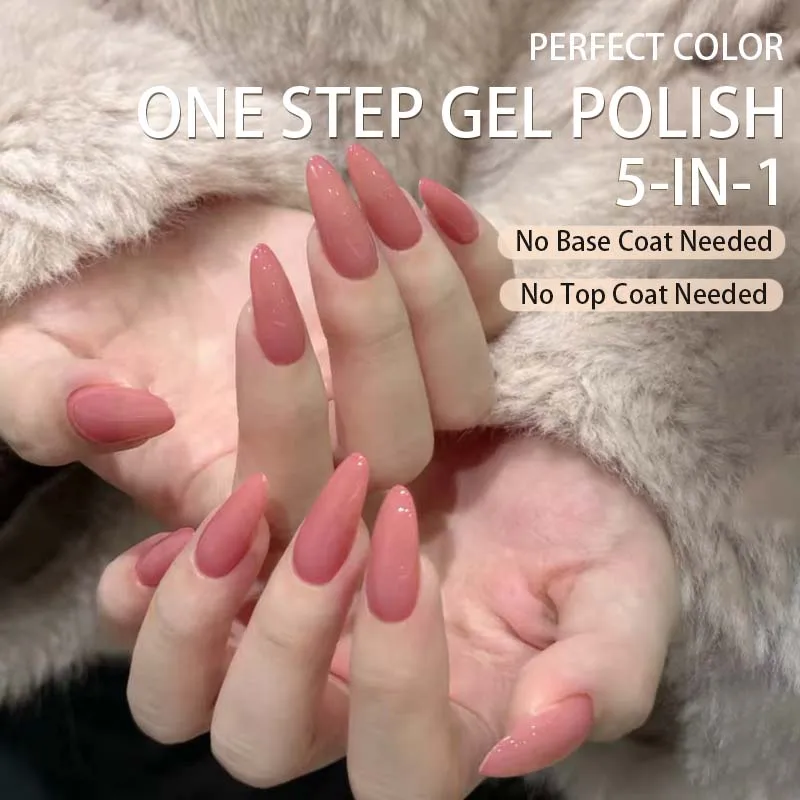 PERFECT COLOR 5-in-1 One Step Gel Polish Dusty Rose No Base Top Coat Needed 8ml Long Lasting Salon Quality Nail Art