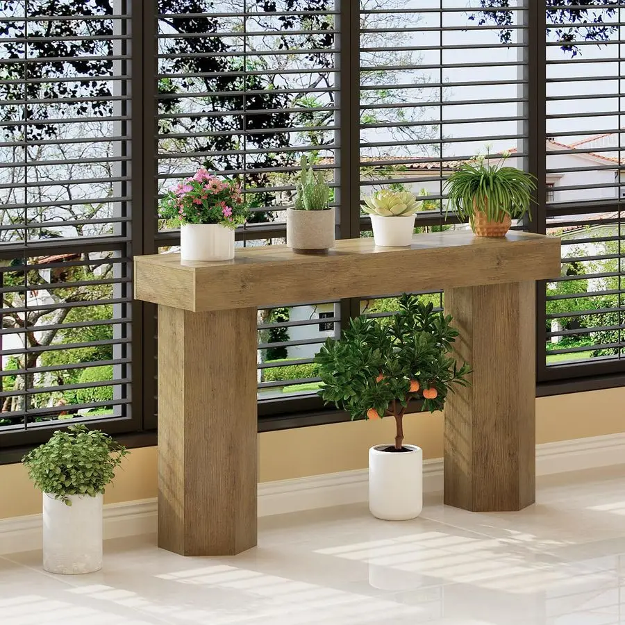 طاولات وحدة التحكم للمدخل 47 طاولة أريكة خلف الأريكة طاولة المدخل الخشبية، طاولات أريكة وحدة التحكم الصناعية لـ Livi #6