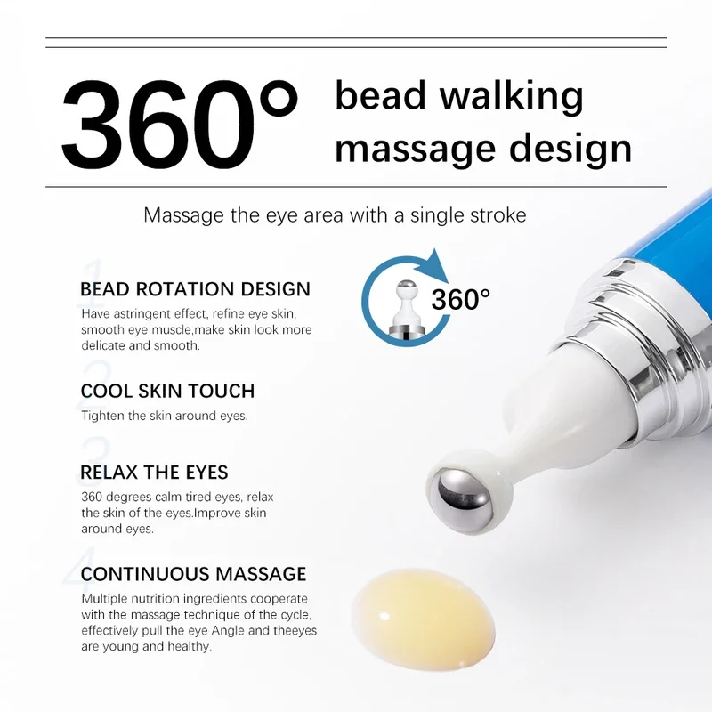 

Anti-Wrinkle Eye Serum 5% Caffeine Eye Cream Eye Roller Ball Cream For Dark Circles Fades Fine Lines Remove Eye Bags 15ml