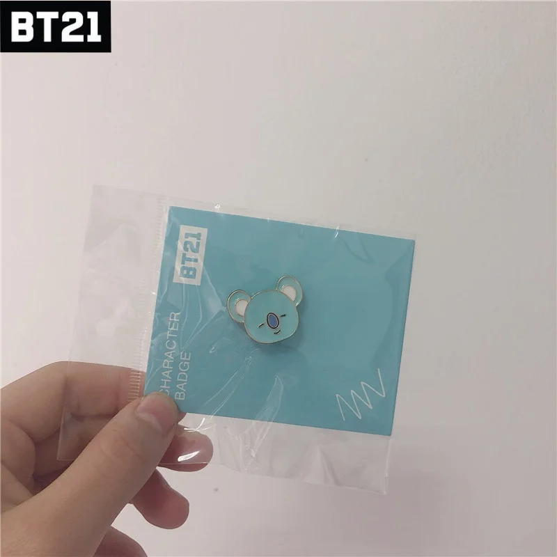 Kawaii Bt21 Cooky Tata Broche, Fãs de Emblema, Alloy Pins, DIY Chapéus, Roupas, Decoração Mochila, Acessórios de Vestuário, Presentes, Colecionar, Novo