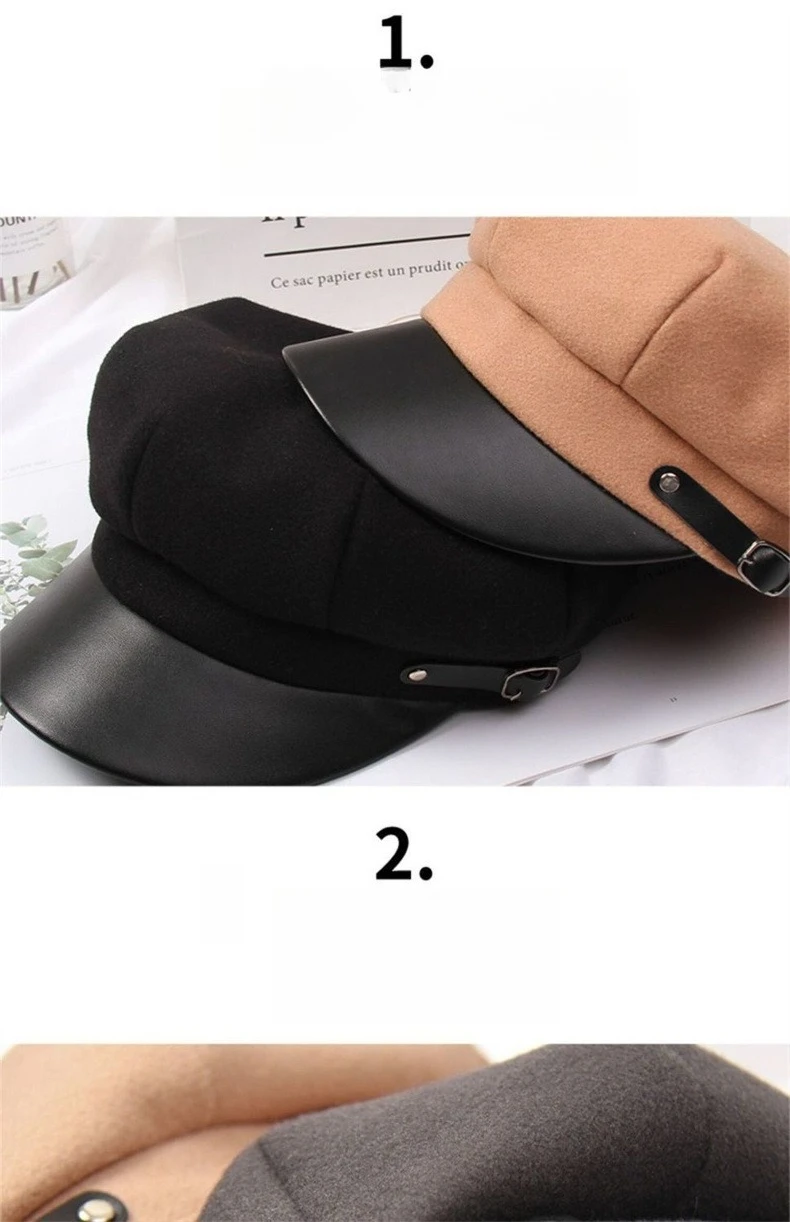 Damen Retro Modische britische Baskenmütze Koreanische vielseitige achteckige Mütze Retro klassische Baskenmütze Mütze – Detail 6
