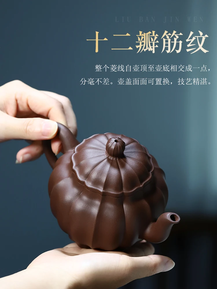 

Yixing Purple Clay Teapot Famous Wu Fengli Pure Handmade Authentic Teapot Kung Fu Tea Set Chinese