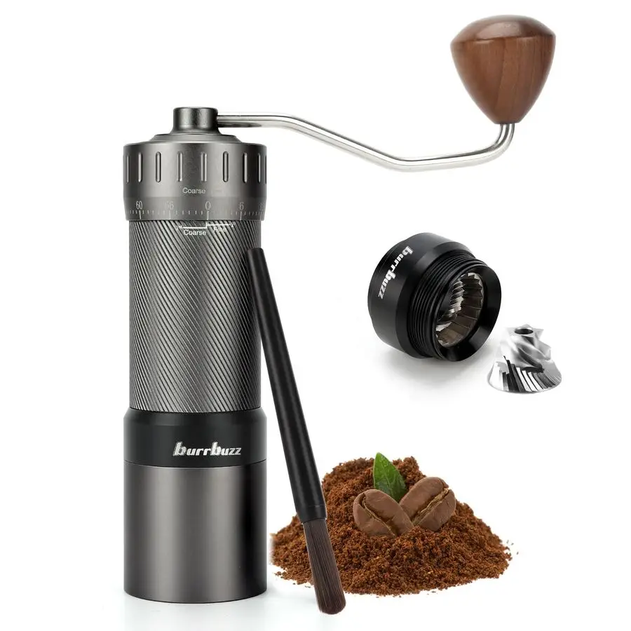

Manual Coffee Grinder, External Adjustment, 35g Large Capacity Burr Grinder, Magnetic Catch Cup Less Mess, Stainless Steel Burr