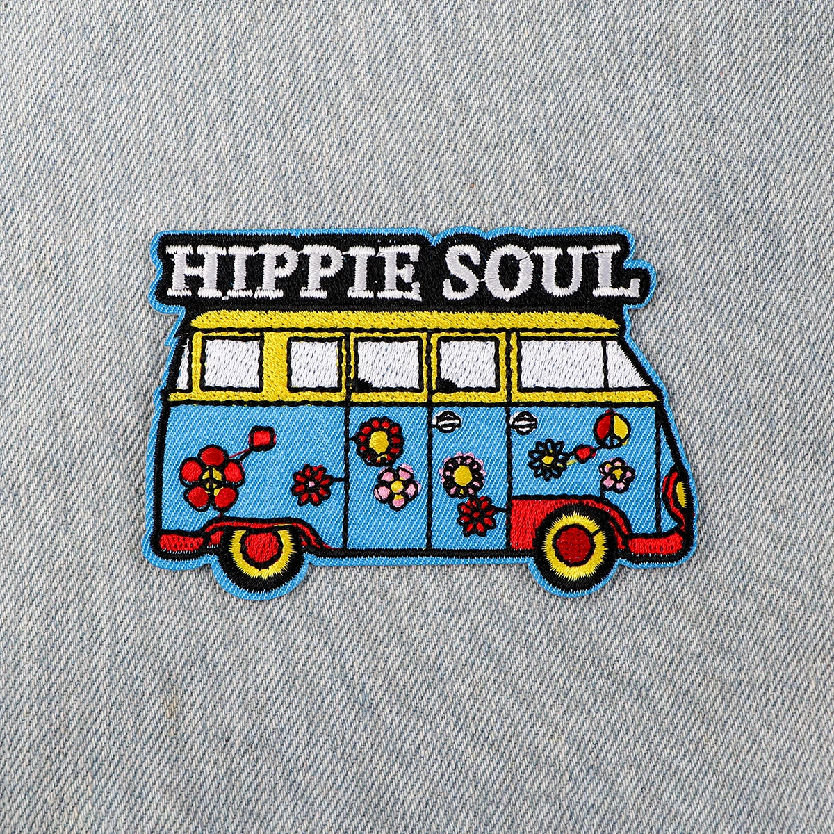 Bus Embroidery Patch Funny Quotes Iron On Patches For Clothing SOUL Thermoadhesive Patches On Clothes DIY Sew Badges