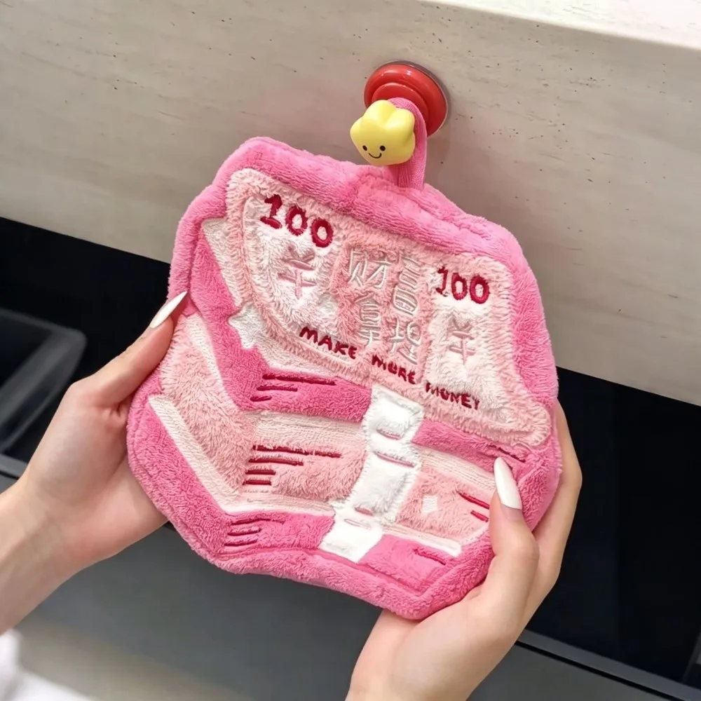 New Thickened Handkerchief Towel Cartoon Coral Fleece Hanging Hand Towel Quick Dry Soft Texture Absorbent Hand Towel Home