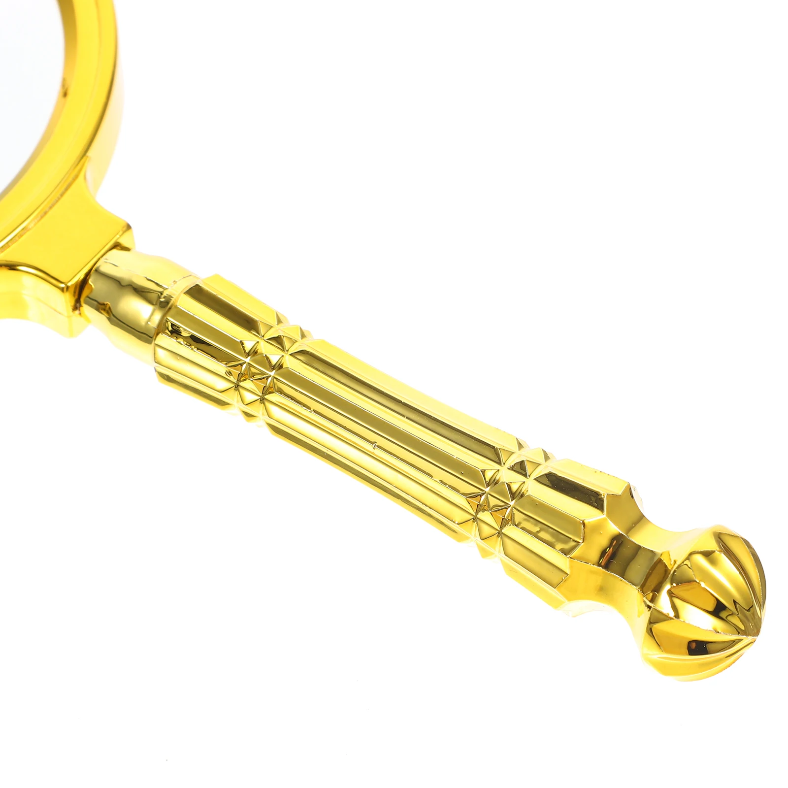 

Gold Plated Magnifying Glass Handheld Reading Magnifier For Elderly Clear Metal Home Lens Jewelry Inspection Powerful Zinc Alloy