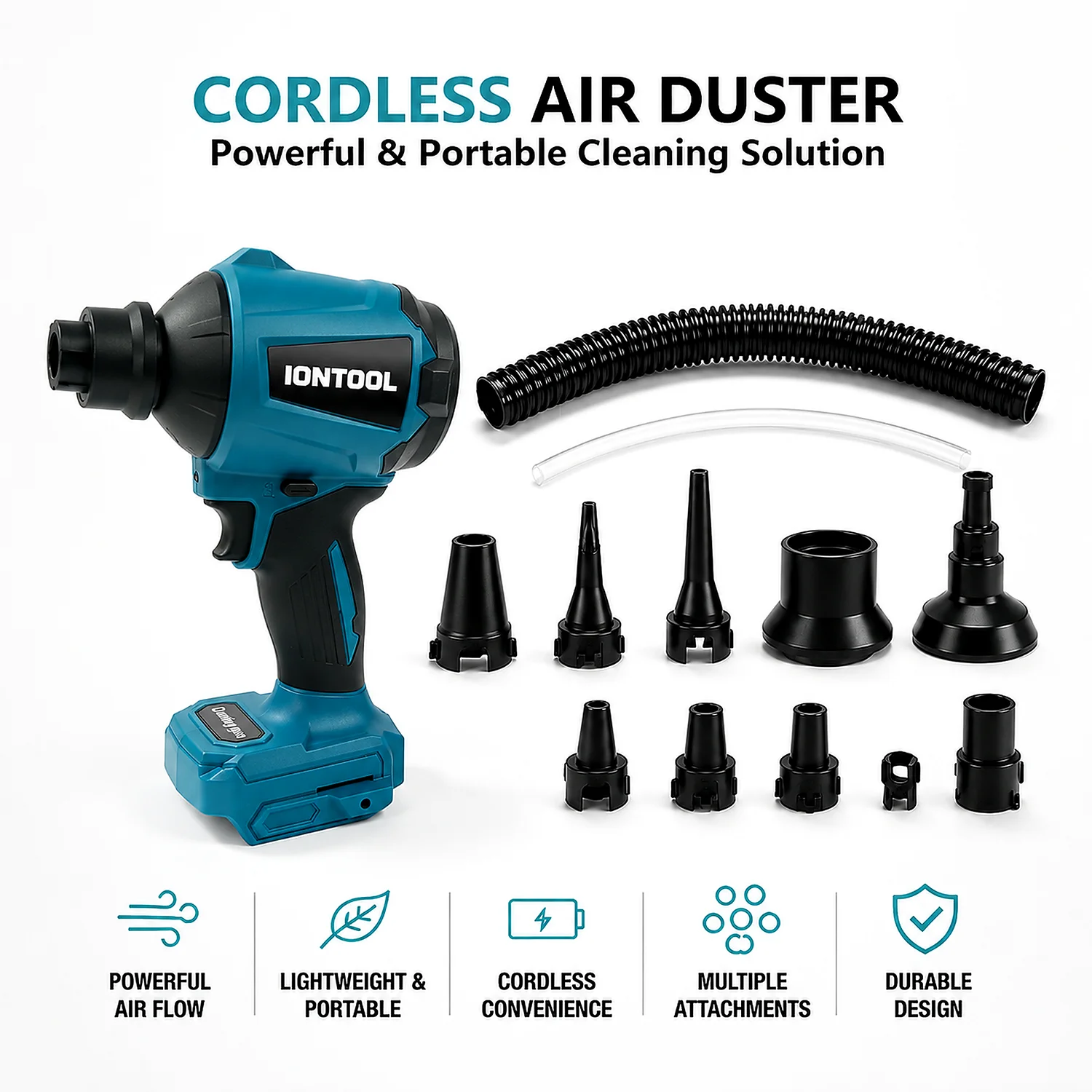 IONTOOL Lightweight Brushless Cordless Air Blower For Outdoor DIY Leaf And Debris Cleaning Bare Tool Fits Makita 18V Batteries