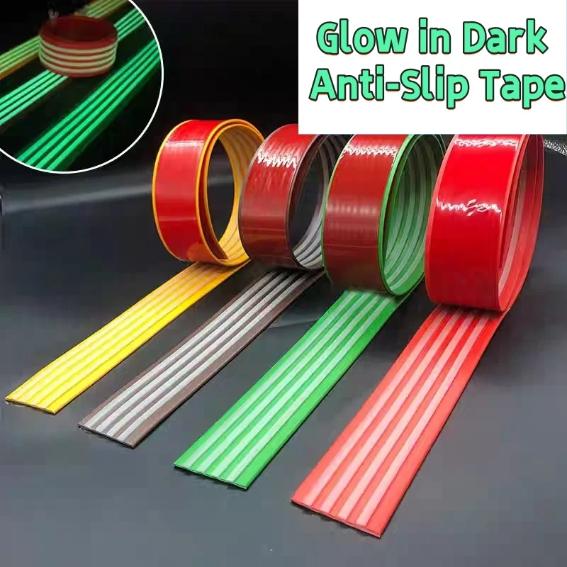 1Roll 1.97inX39.37in Self adhesive wooden floor divider with luminous decoration, threshold decorative strip