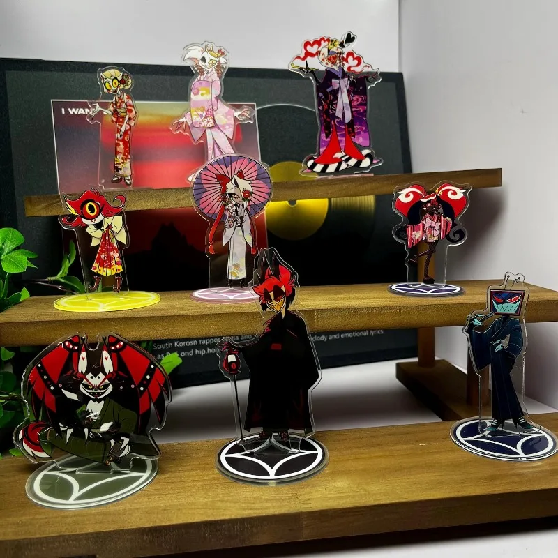 

Anime Hazbin Hotel Acrylic Standee Vaggie Angel Dust Alastor Kimono Version Stand Original Acrylic Handmade Cute Cartoon Anime
