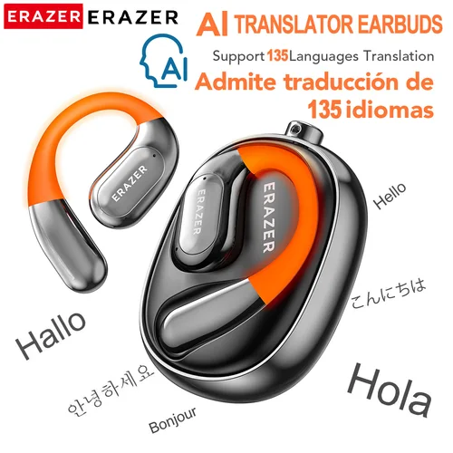 Imagen 1 del producto [Auriculares con traductor AI] ERAZER XF31, auriculares con traducción Bluetooth, auriculares ASMR para dormir, aplicación DIY, auriculares inalámbricos AI con espalda abierta