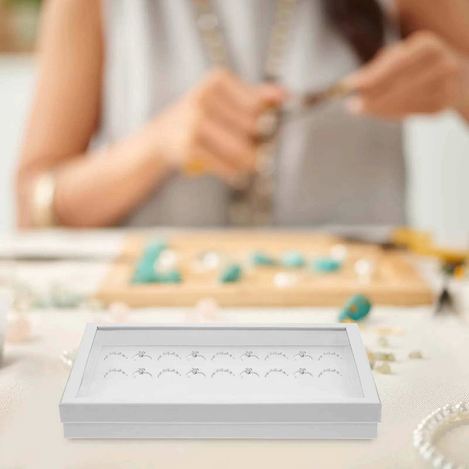 

Multi-Functional Ear Studs Display Case Plastic Jewelry Organizer Compact Travel Jewelry Box Ring Gift Storage Organizer