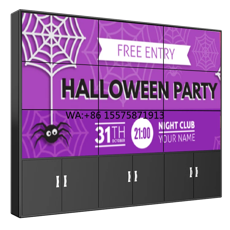 

Панель рекламного ЖК-дисплея с ультра-рамкой, контроллер 3x3, медиаплеер, настенное крепление, настенная панель видеодисплея