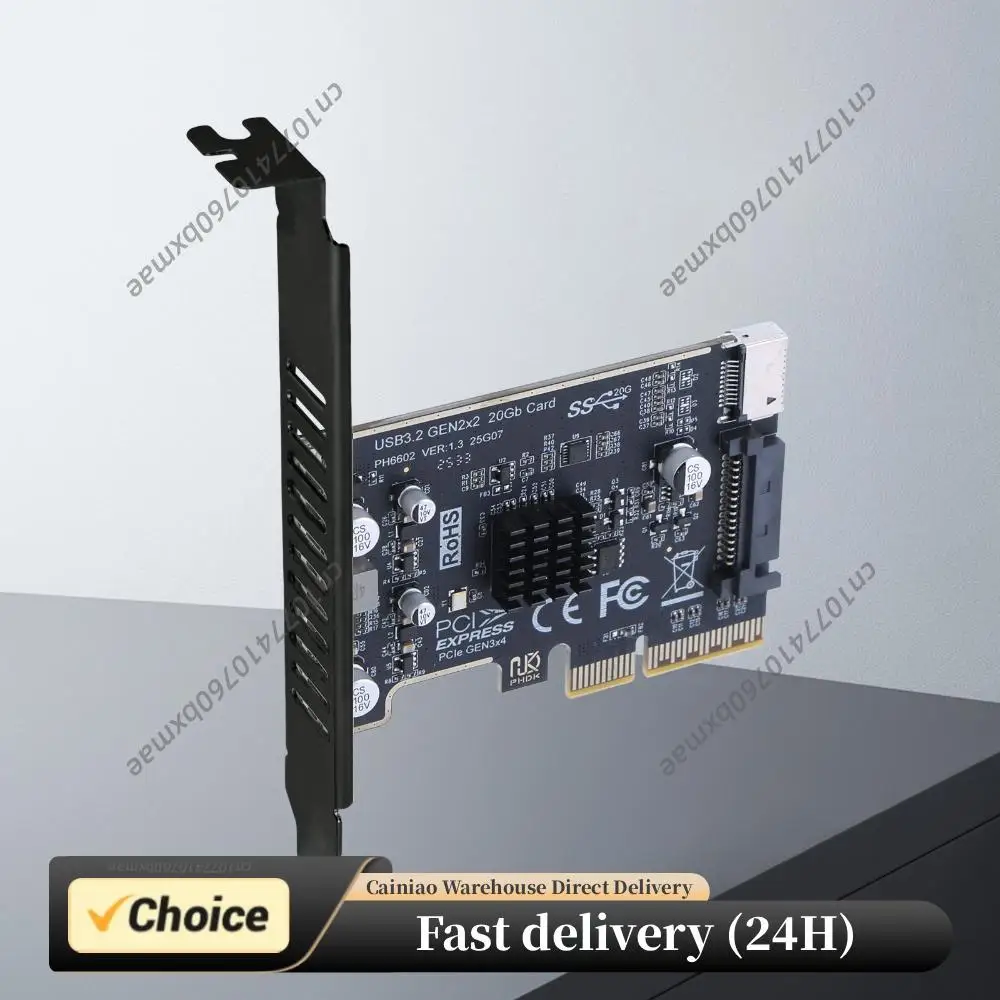 

PCIE To Type-E Expansion Card ASM3242 Chip Front Panel Adapter Expansion Card Riser Converter for Desktop PC Front Panel TYPE C