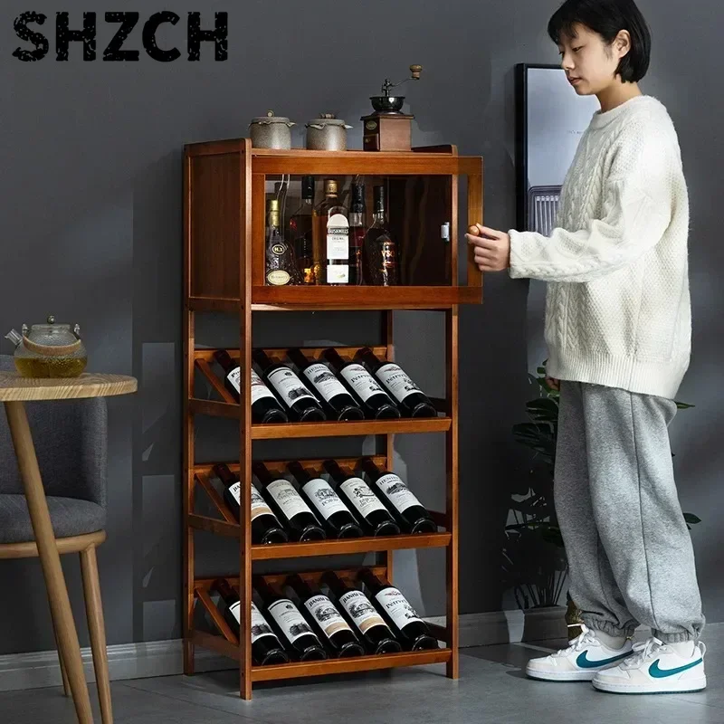 Modern Minimalist European-Style Wall-Mounted Wine Cabinet Display Shelf Trendy Sideboard Home Living Room Storage Rack