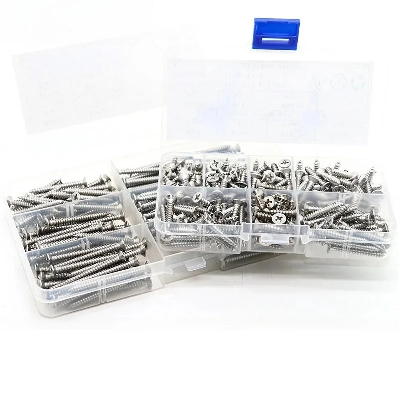 Stainless steel countersunk cross self-tapping nails, household accessories Daquan, flat head self-tapping screws household box