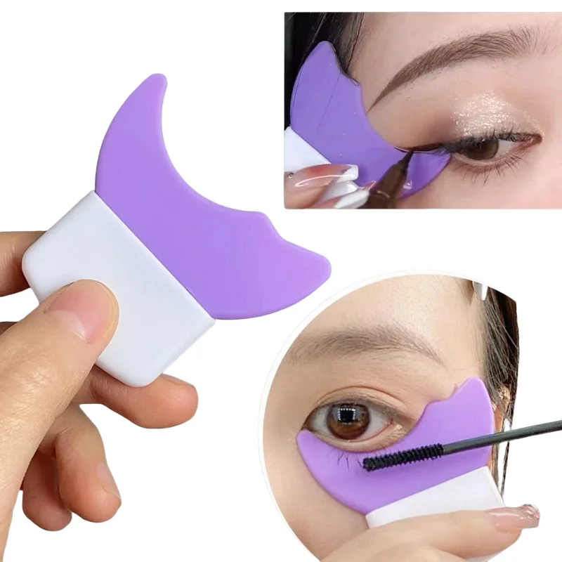 Eyeliner Template Silicone Eye Makeup Stencils Eyelash Baffle Mascara Shield Applicator Guard Pads Eyebrow Eyeliner Shaping Tool