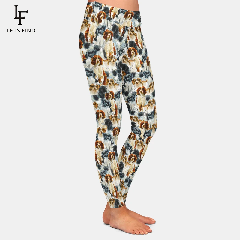 LETSFIND-Pantalones con estampado 3D de perros para mujer, Leggings ajustados de cintura alta, elásticos, a la moda