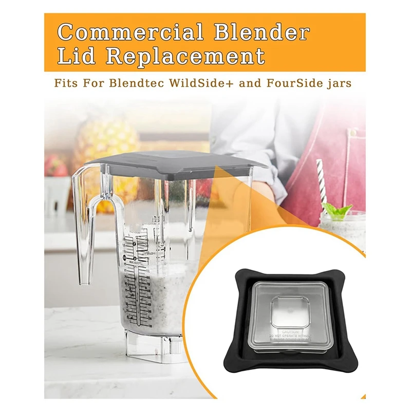 Blender Lid Replacement for Blender,Blender Lids Top with Square Clear Plug Retail