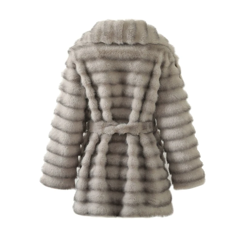 عالية الجودة فروي مصمم الأزياء اقتصاص فو الفراء معاطف وسترات المرأة رقيق معطف فوقي مع الشتاء الفراء سترة معطف الفرو