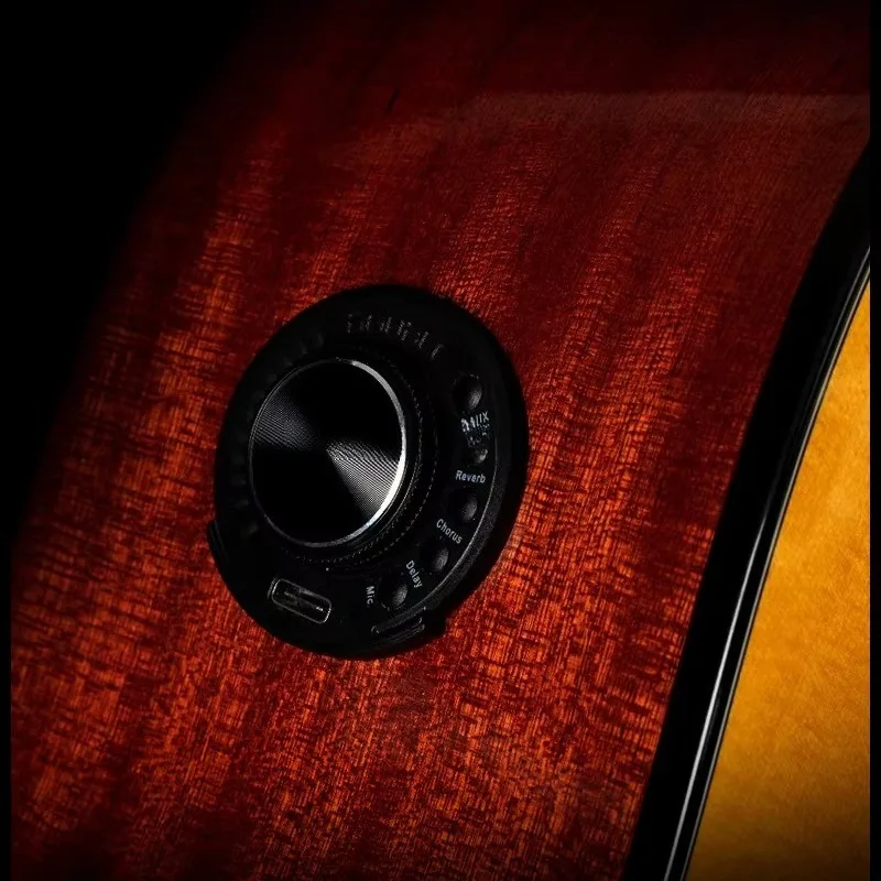 High end Electro Acoustic Guitar Double OS1 Digital Intelligent Shock Pickup solid wood Guitars  EQ Adjustable Chip