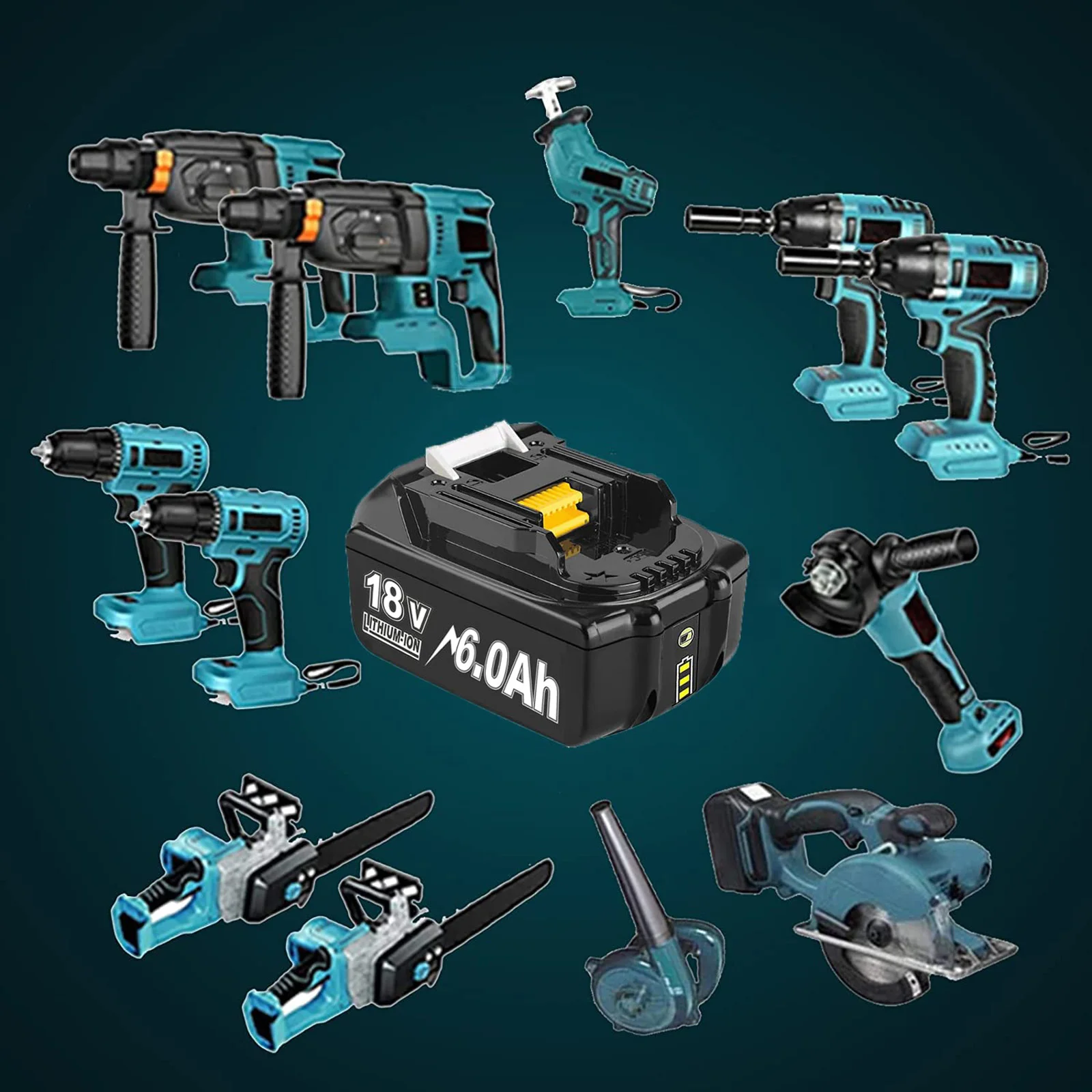 Per Makita BL1830 Batteria di ricambio 6000mAh Batteria 18V BL1830 BL1815 BL1860 BL1840 Strumento Batteria ricaricabile con caricatore 6A