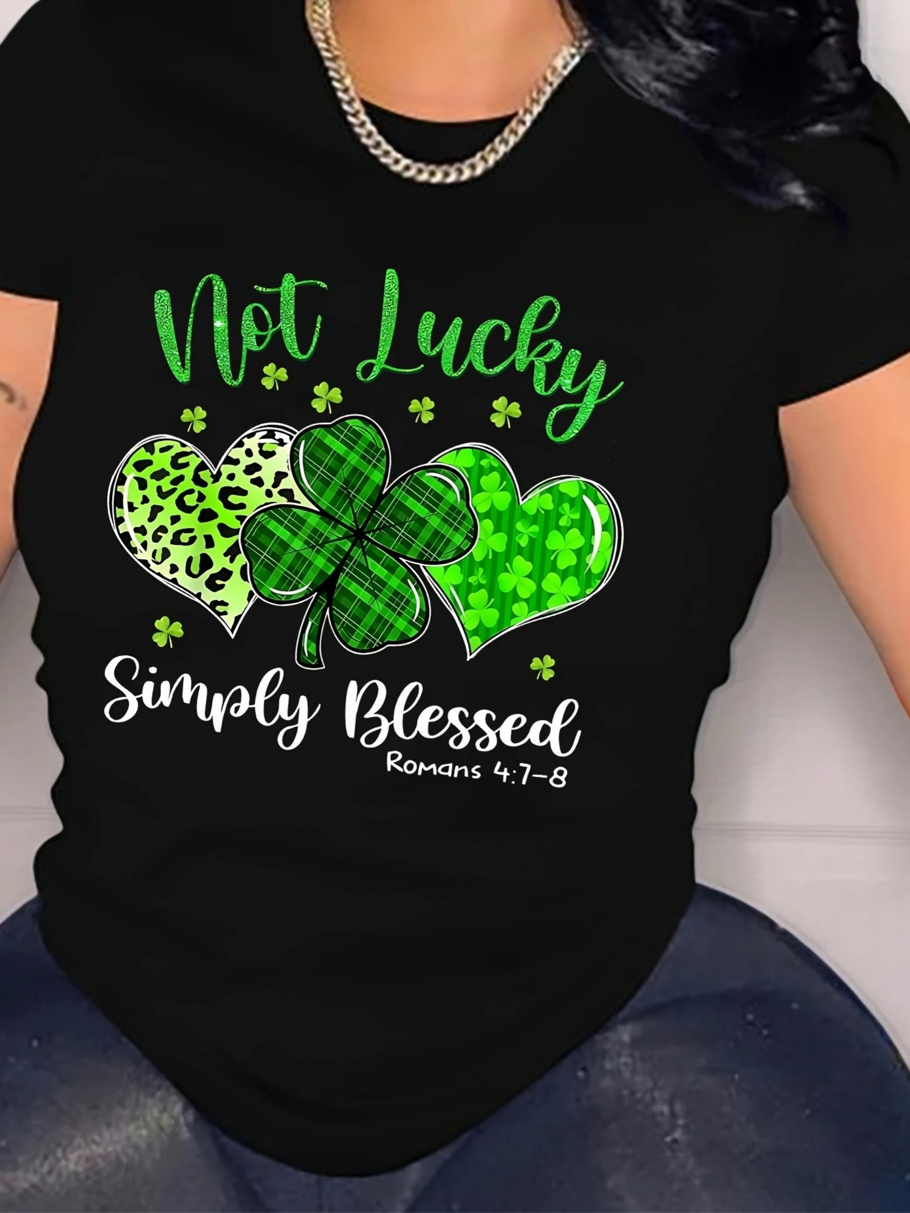 

St. Patrick'S Day Graphic Print T-Shirt, Casual Crew Neck Short Sleeve Top For Spring& Summer, Women'S Clothing