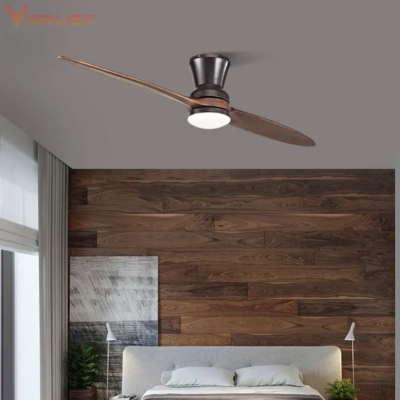 Two-Blade Indoor Ceiling Fan Dimmable ceiling fan with LED Light Kit for home use 60 inch