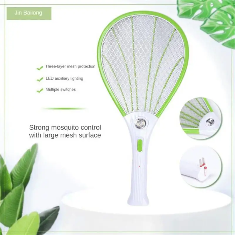 Shock Fly Swatter Anti-electric Shock Abs Garden Supplies Electric Mosquito Swatter Led Lighting Rechargeable Mosquito Killer