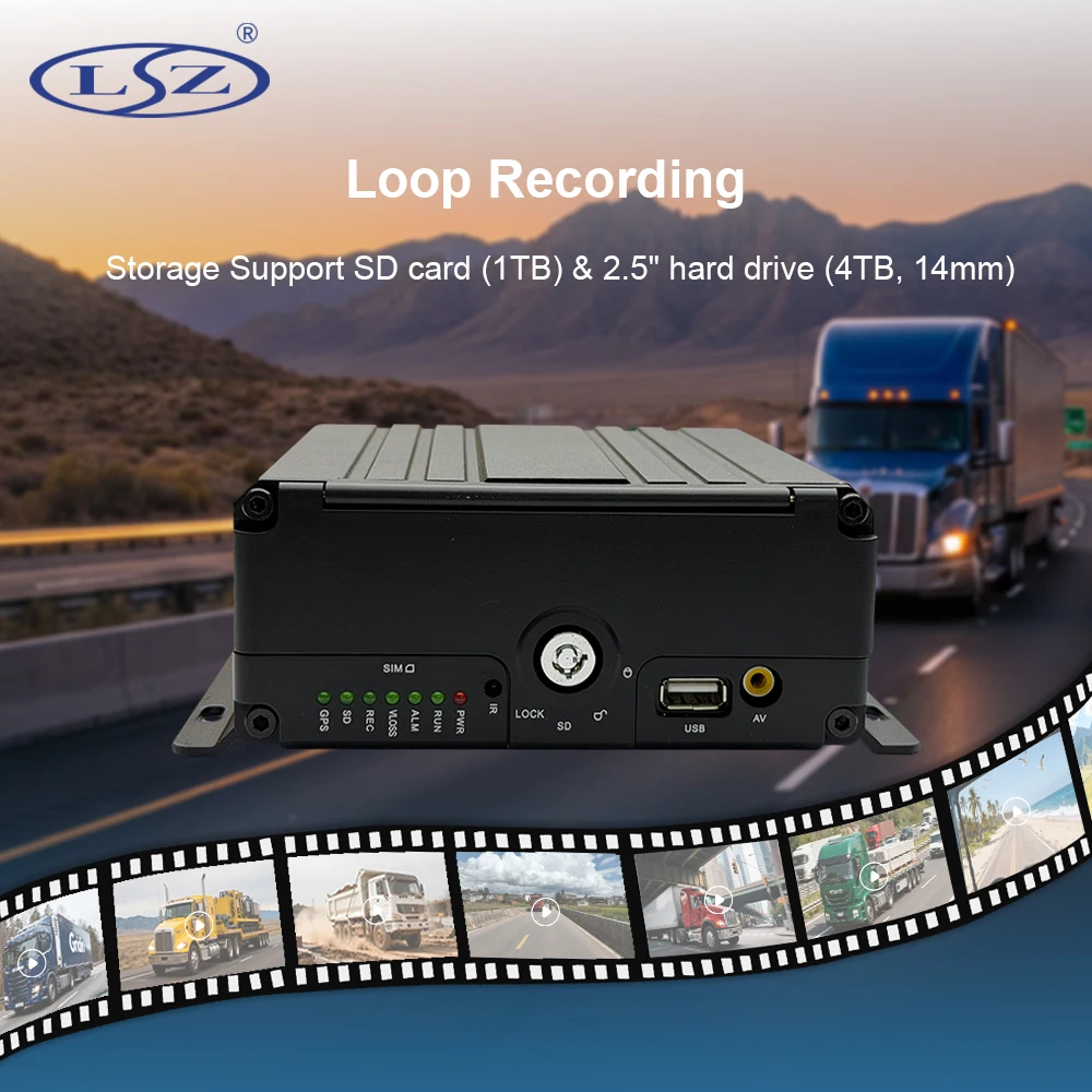 AI ADAS DMS BSD 4ch 4 Channel H.264 H.265 HDD Hard Disk Mdvr 4G GPS Mobile Dvr For Truck Vehicle Car Monitoring