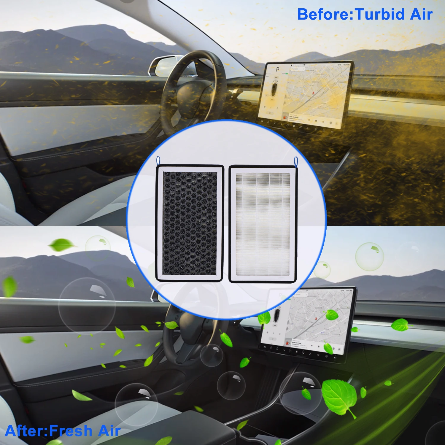 Model 3 HEPA Air Filter Cabin Filter with Activated Carbon Air Conditioner Replacement Kit Cabin Air-Filters For Tesla Model 3