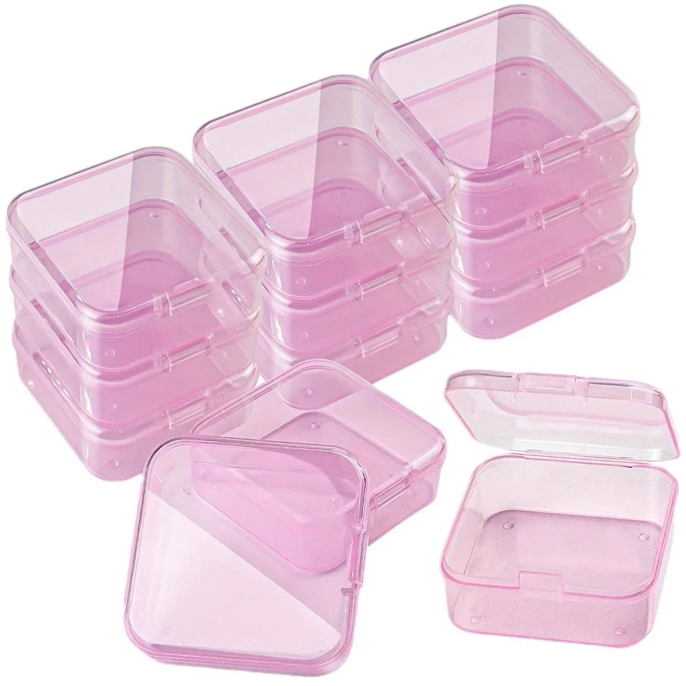 

12 Grids Jewelry Beads Storage Case Multi-Functional Plastic Rhinestone Nail Design Organize DIY Transparent