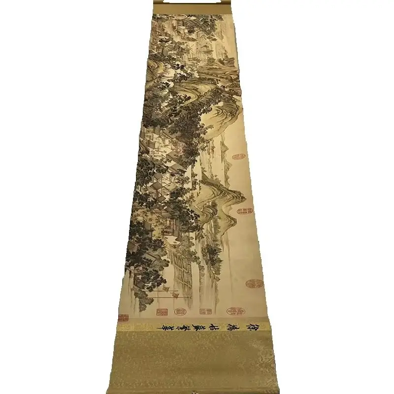 China Ancient Picture Paper, Character Painting, Xu Yang's Prosperous Suzhou, Long Scroll Painting