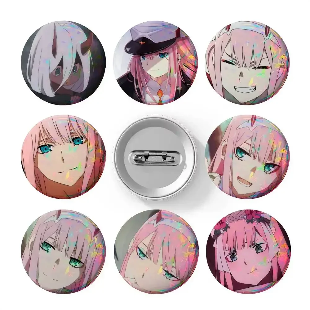 Anime Darling in the Franxx Zero Two   Badges 25 32 44 58 75 mm Round Cosplay Pin Bag Decor Fans Collect Brooch Souvenir