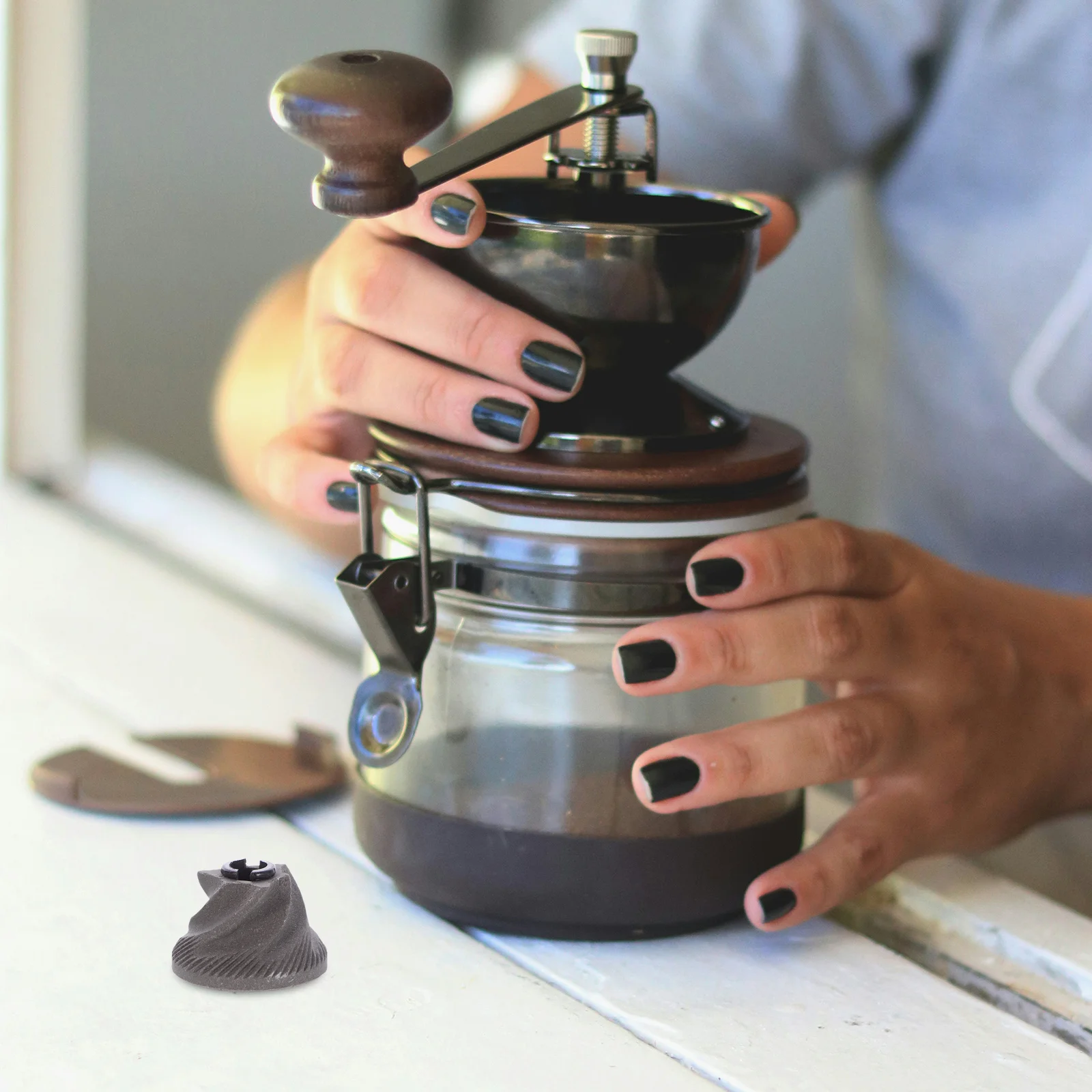 

Ceramic Core Manual Coffee Grinder Adjustable Grinding Setting Portable Bean Grinders Part Safe Convenient