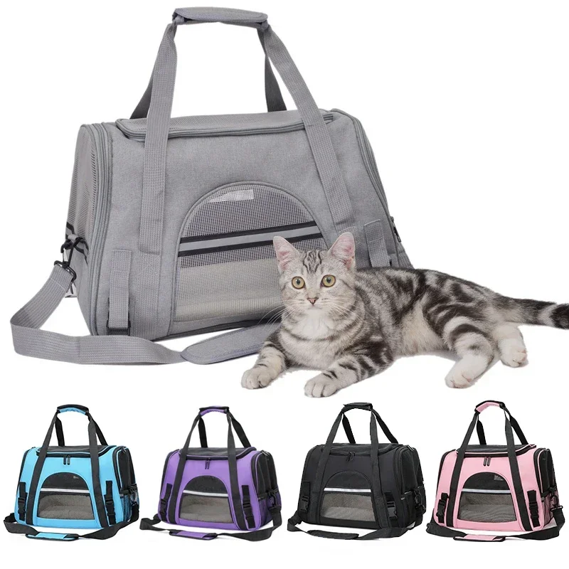 

Soft-Sided Portable Dog Carrier Mesh Breathable Carrier Bags Foldable Cats Handbag Travel Pet Bag Transport Bag NEW Cat Bags