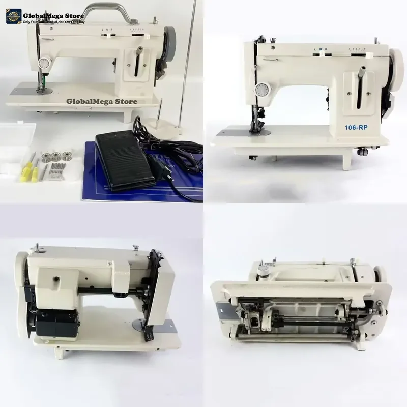 GlobalMega Store NEW 150W Sewing Machine 106-RP Inch Arm Fur Leather Fall Clothes Stitch Sew Machine 0-7MM