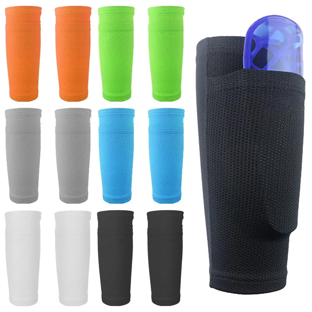 Nylon Football Shin Holder Instep Socks Leg Guard Sleeves Sports Soccer Soft Breathable Shin Pads Cover for Kids Boys Men