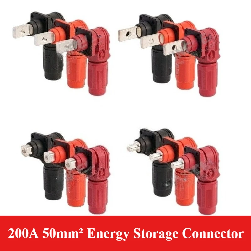 200A Single Core Energy Storage Quick Plug Connector M6 M8 IP67 Copper DC 50mm High Current New Energy Battery Terminal Block