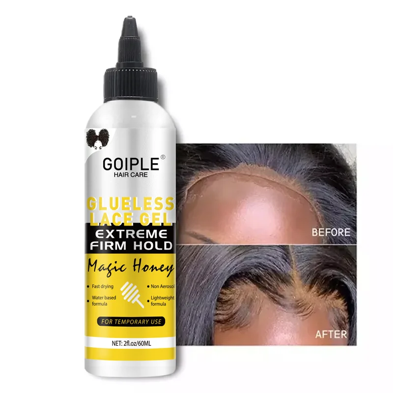 GOIPLE 2fl.oz Washable Glueless Lace Gel Extreme Hold Lightweight and Water Based Formula Non-Aerosol Adhesive for Temporary Use