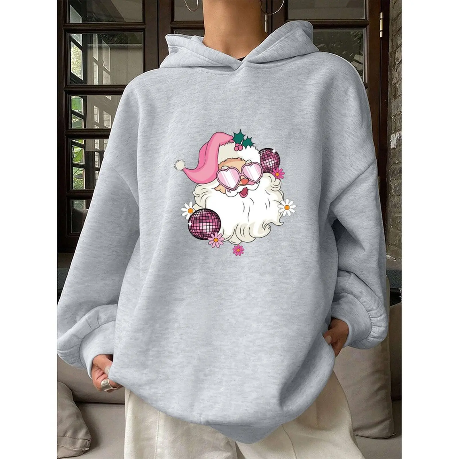 

2025 Sweatshirts For Woman Loose Hoodies Winter Casual Christmas Printed Comfortable Female Long Sleeve Tops Oversized Pullover