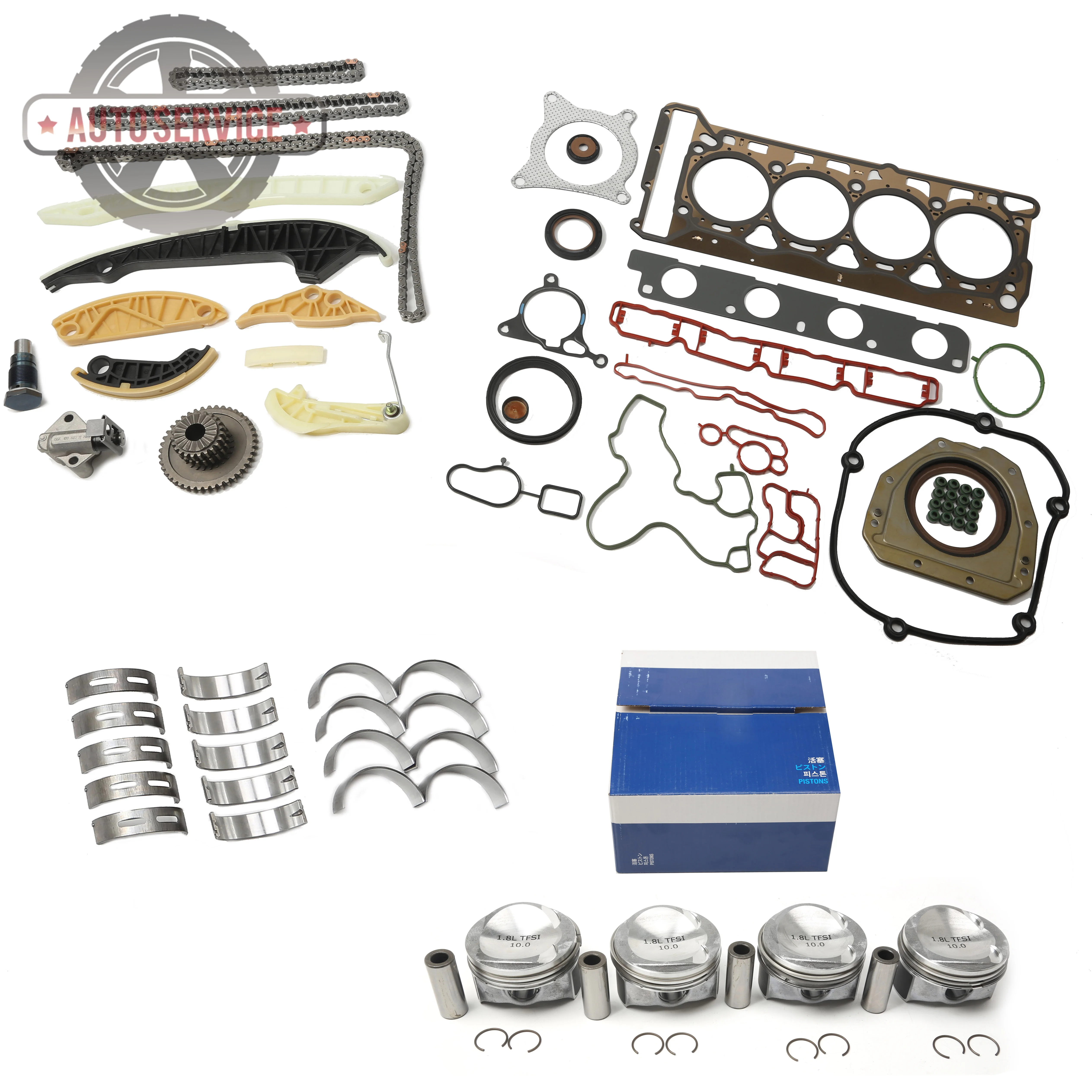 

06H 105 561 K Engine Piston Tensioner Gasket Bearing Repair Kit For A3 A4 A5 TT VW Passat Golf CC Skoda 1.8T 06J 198 151 B