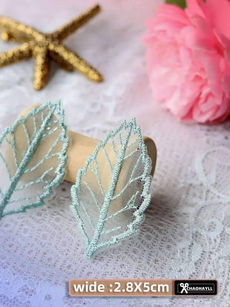 10 Pcs/lot Embroidery Leaf Lace Patches Sew on For Clothing Leaves Applique Parches Para for Bags Backpack Jeans Sewing Supplies