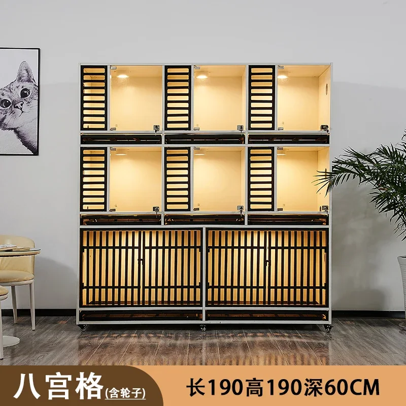 

Solid wood glass foster cage display dog house toilet