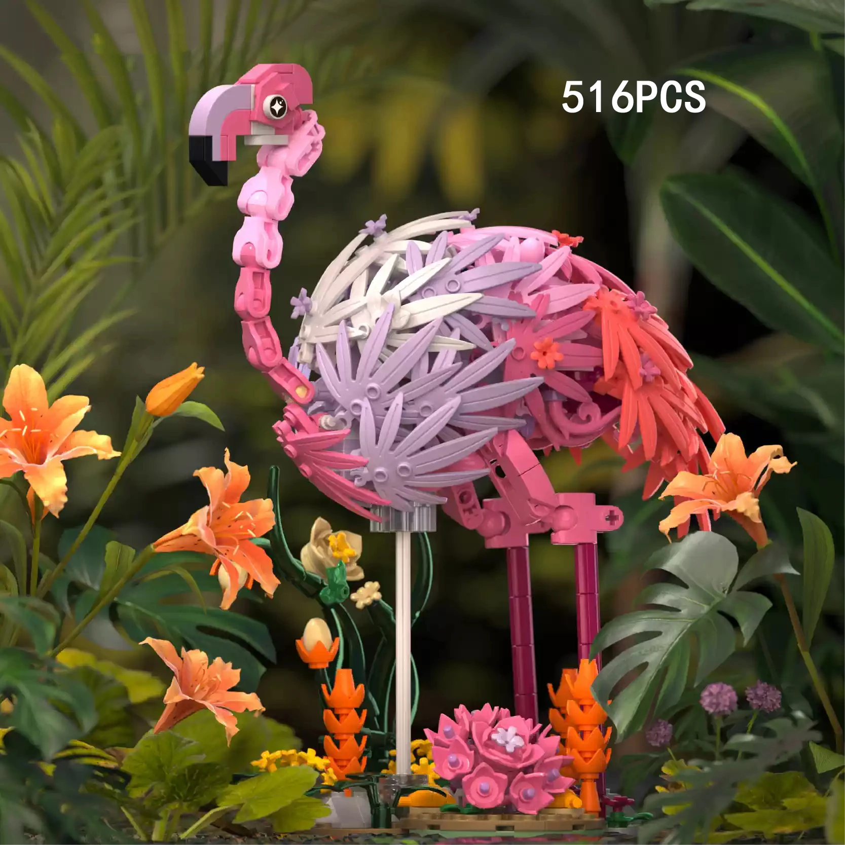 

iDEA Animals Flower Birds Building Block Flamingo Assembly Model Kits Dance Of Feathers Bricks Toy Collection For Kids GIfts