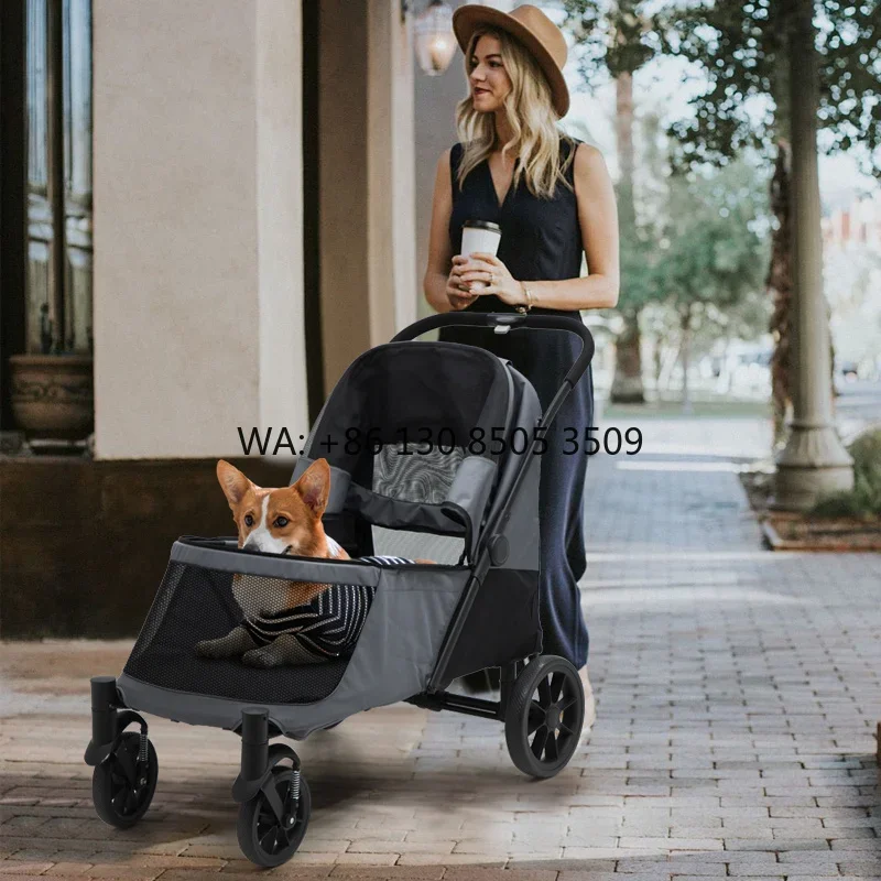 

Wholesale 40kg Black Runner Foldable Dog Stroller Xxl for Large 2 Dog