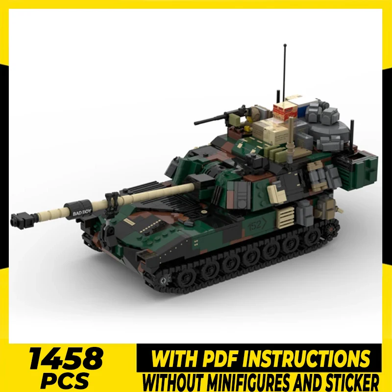 Military Model Moc Building Bricks M109A6 Nato Paladin Tank Technology Modular Blocks Gifts Christmas Toys DIY Sets Assembly