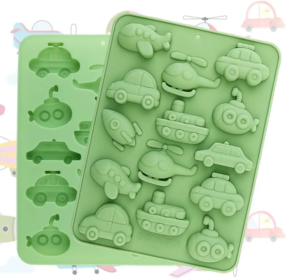 

Silicone Candy Molds Cars Planes Boat Shapes Chocolate Molds for Cake Decration DIY Baking Molds Pudding, Candle,resin Mold