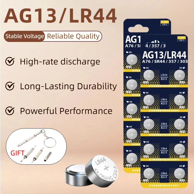

AG13 LR44 L1154 Button Cell Battery for Watches Calculators Key Fobs Remotes Toys & Small Electronics